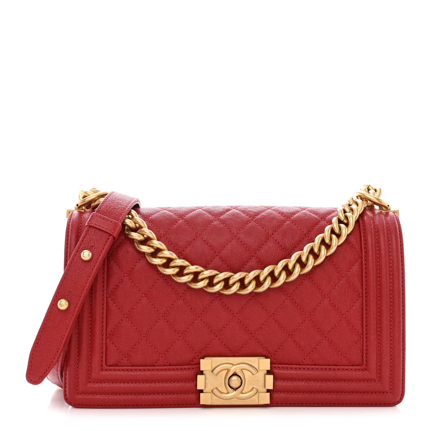 Chanel Caviar Quilted Medium Boy Flap Red 1 of 10