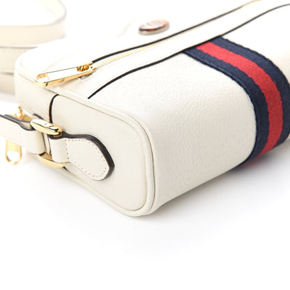 Gucci Textured Dollar Calfskin Web Mini Ophidia Shoulder Bag Mystic White 7 of 8