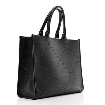 Prada Soft Calfskin Triangolo Symbole Embossed Medium Tote Black 3 of 9