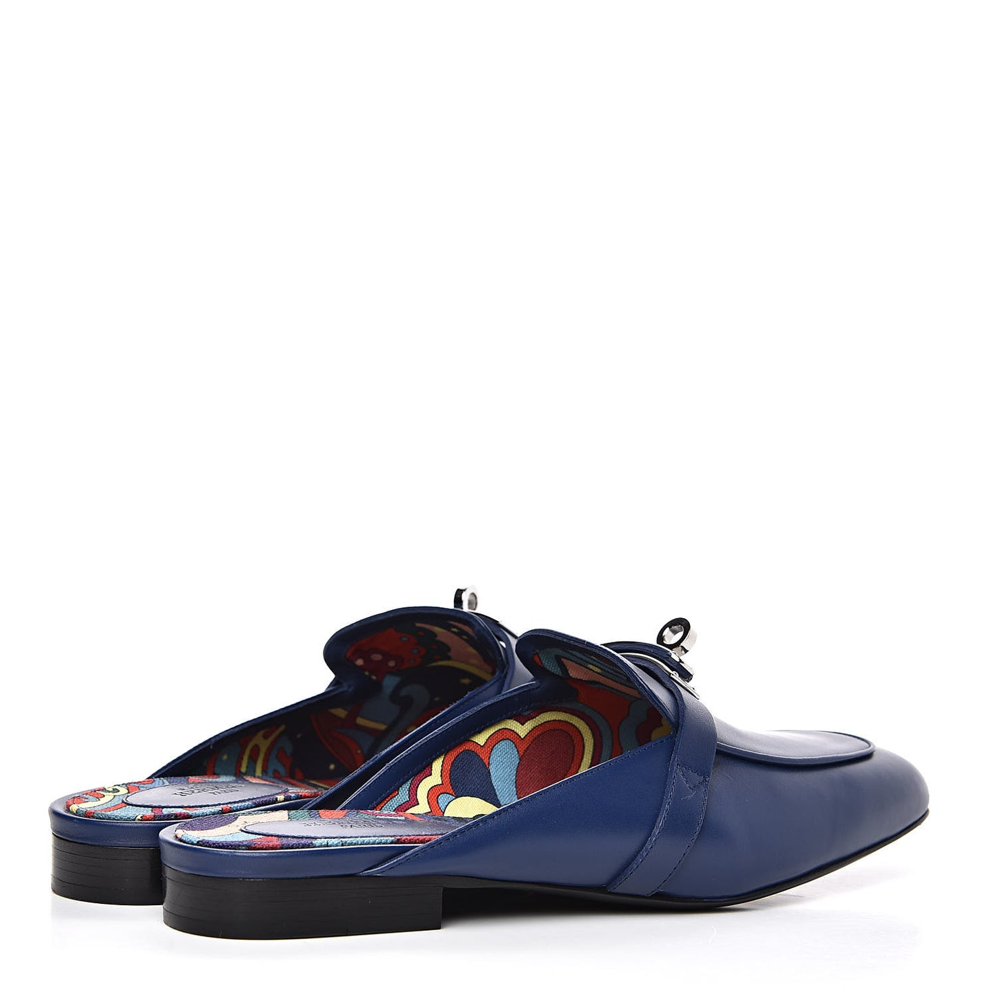 Calfskin Oz Mules 37.5 Bleu Maritime