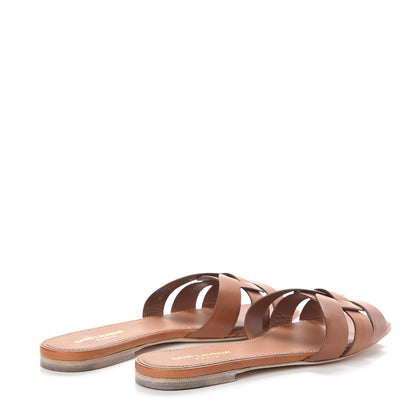 Saint Laurent Calfskin Tribute 05 Slide Sandals 40 Amber 4 of 8