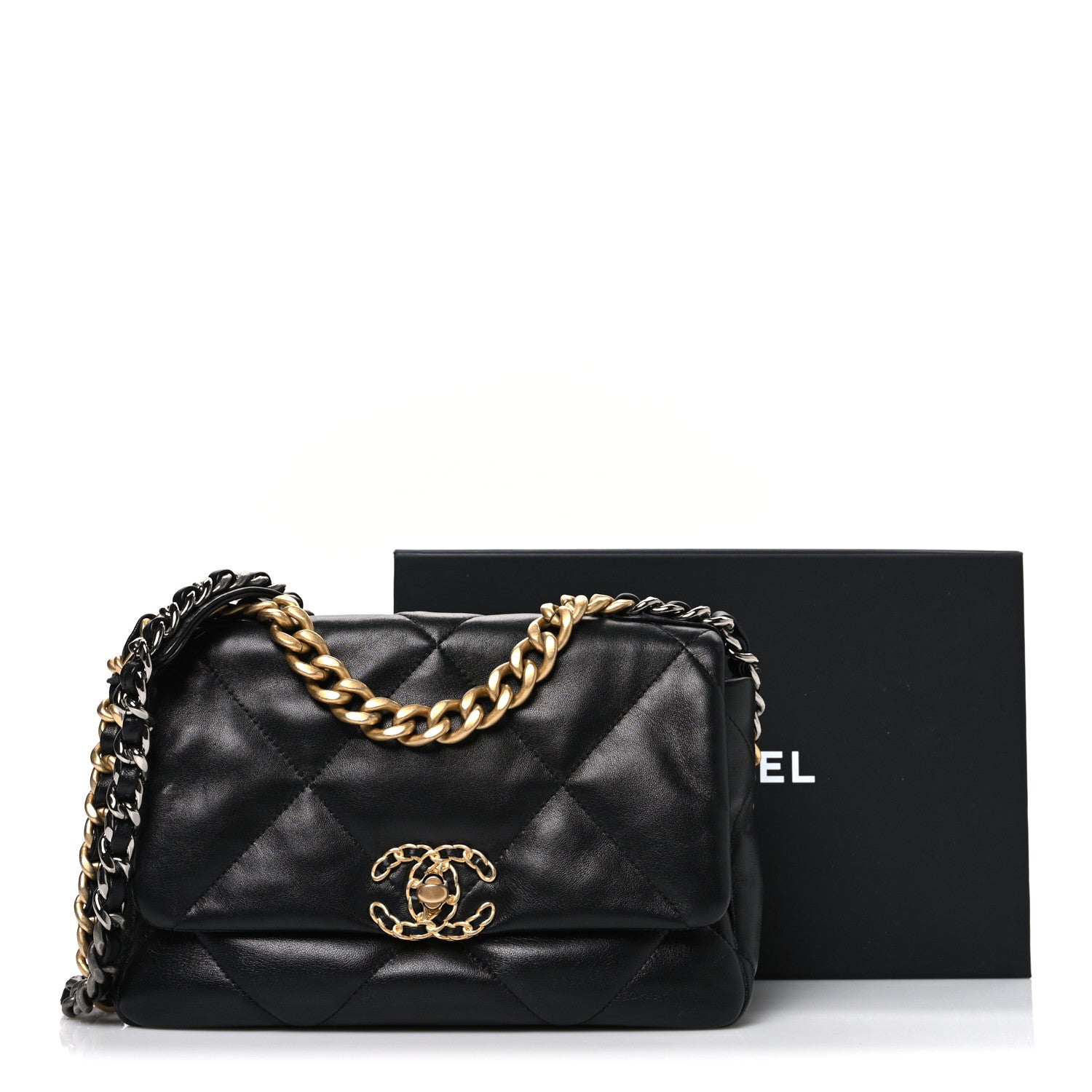 Chanel Lambskin Quilted Medium Chanel 19 Flap Black 11 of 11