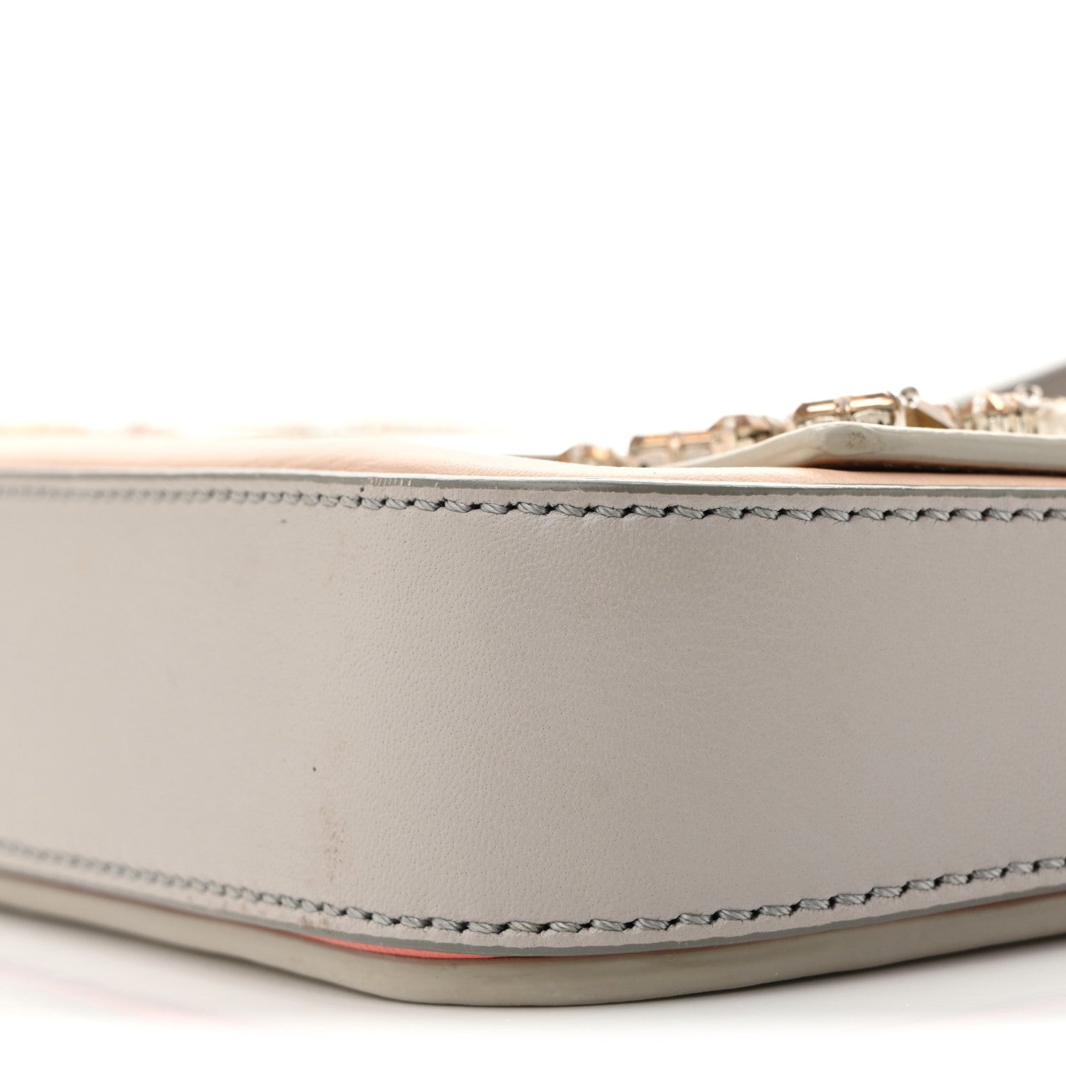 Fendi Vitello Dolce Crystal 3Baguette Shoulder Bag White Pink 10 of 16