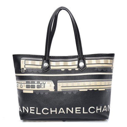 Chanel Coated Canvas Le Train Bag Black 1 of 16