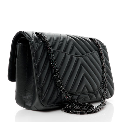 Chanel Aged Calfskin Chevron Quilted 2.55 Reissue 225 Flap So Black 3 of 12