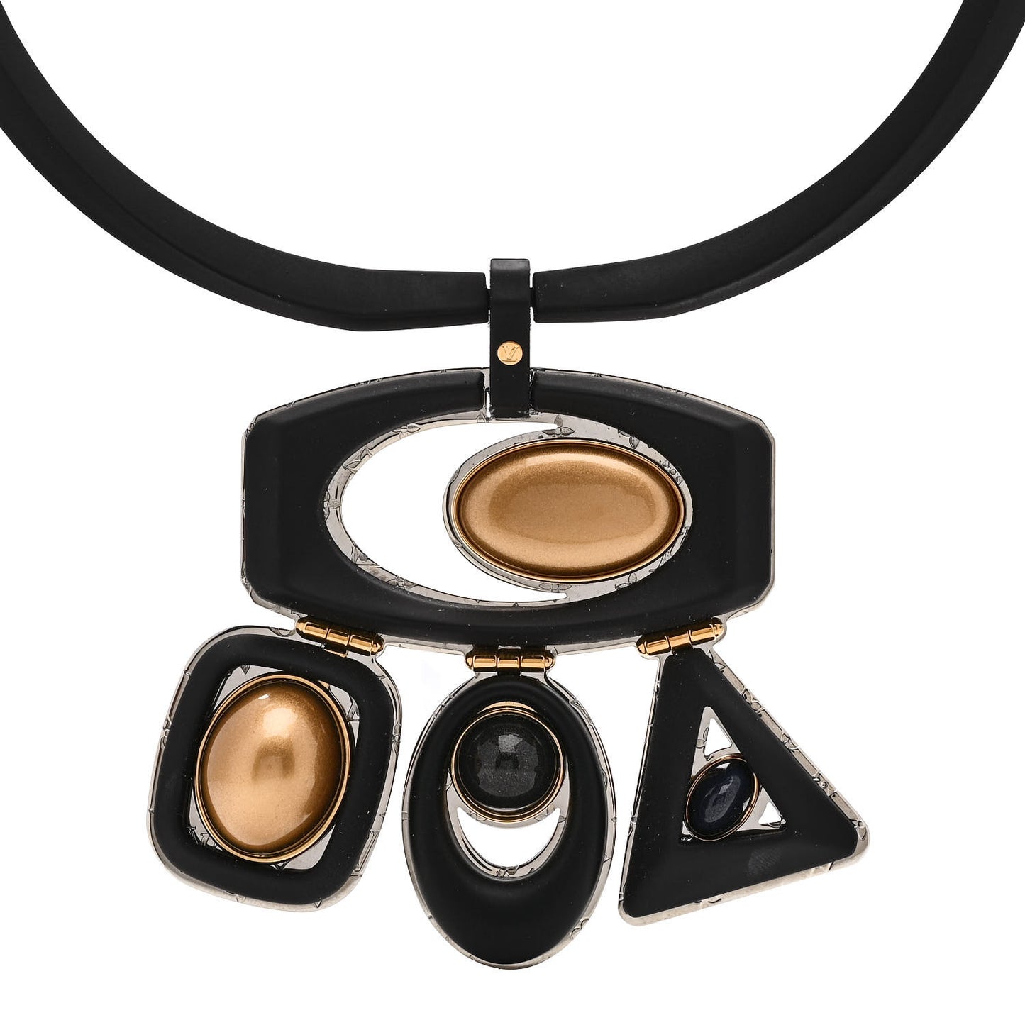 Rubber Metal Geometric Choker Necklace