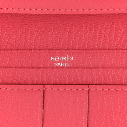 Hermes Chevre Mysore Bearn Gusset Wallet Rose Lipstick 6 of 8