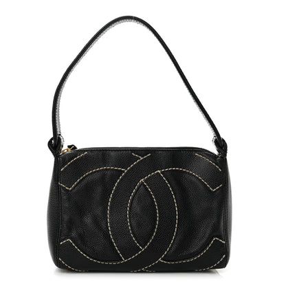Chanel Caviar CC Stitched Small Hobo Black 1 of 13