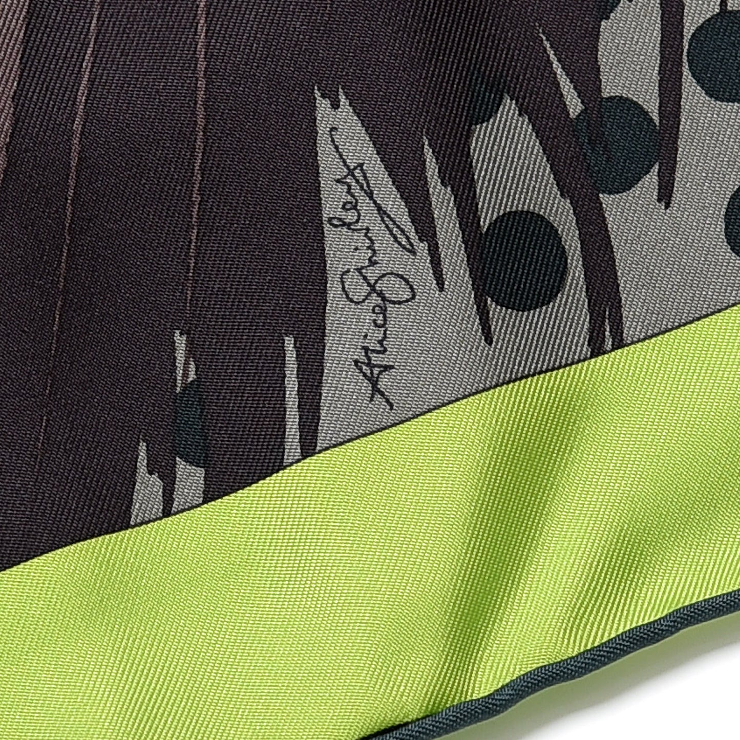 Silk Grrrrr! Scarf 100 Marron Lime Sapin
