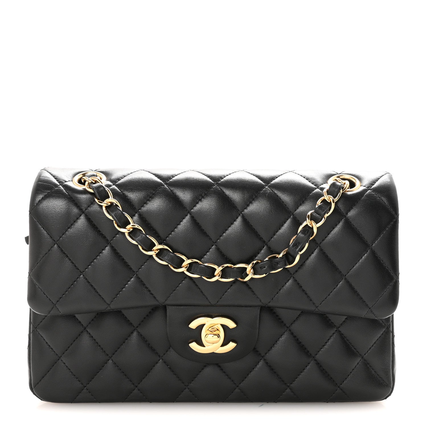 Chanel Lambskin Quilted Small Double Flap Black 1 of 11