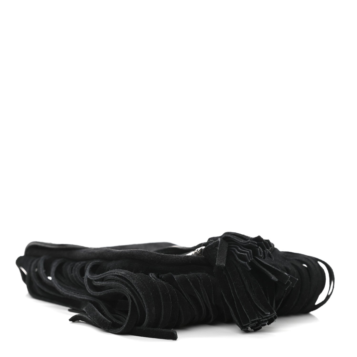 Saint Laurent Suede Fringe Toy Monogram Anita Crossbody Bag Black 4 of 11