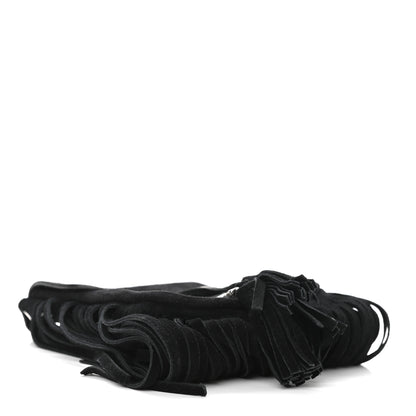Saint Laurent Suede Fringe Toy Monogram Anita Crossbody Bag Black 4 of 11