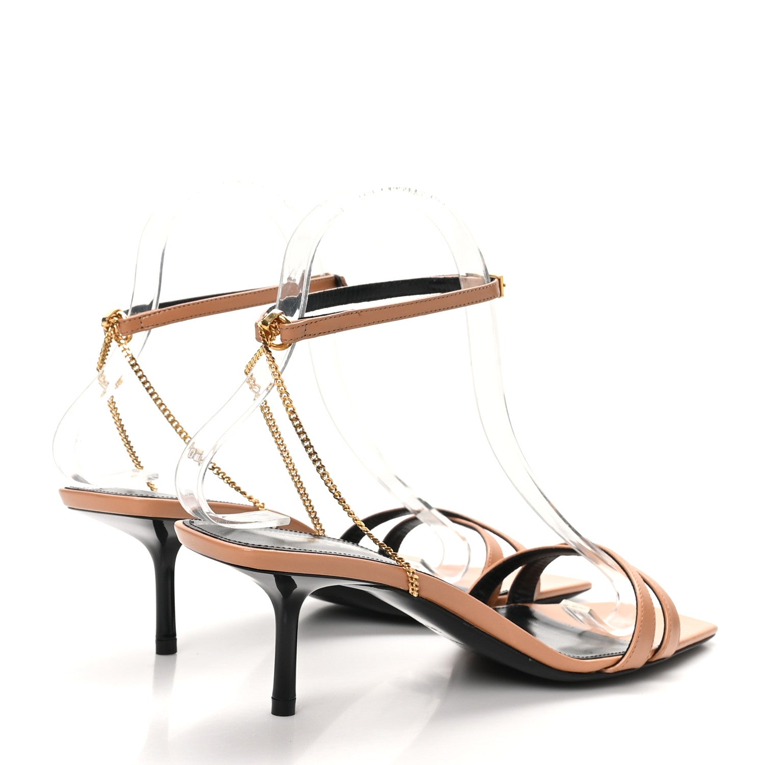 Saint Laurent Vitelo Kristal Baliqua 55 Vett Ankle Strap Sandals 38.5 Bisque 5 of 9