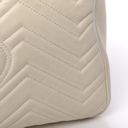 Gucci Calfskin Matelasse Medium GG Marmont Shoulder Bag White 20 of 23