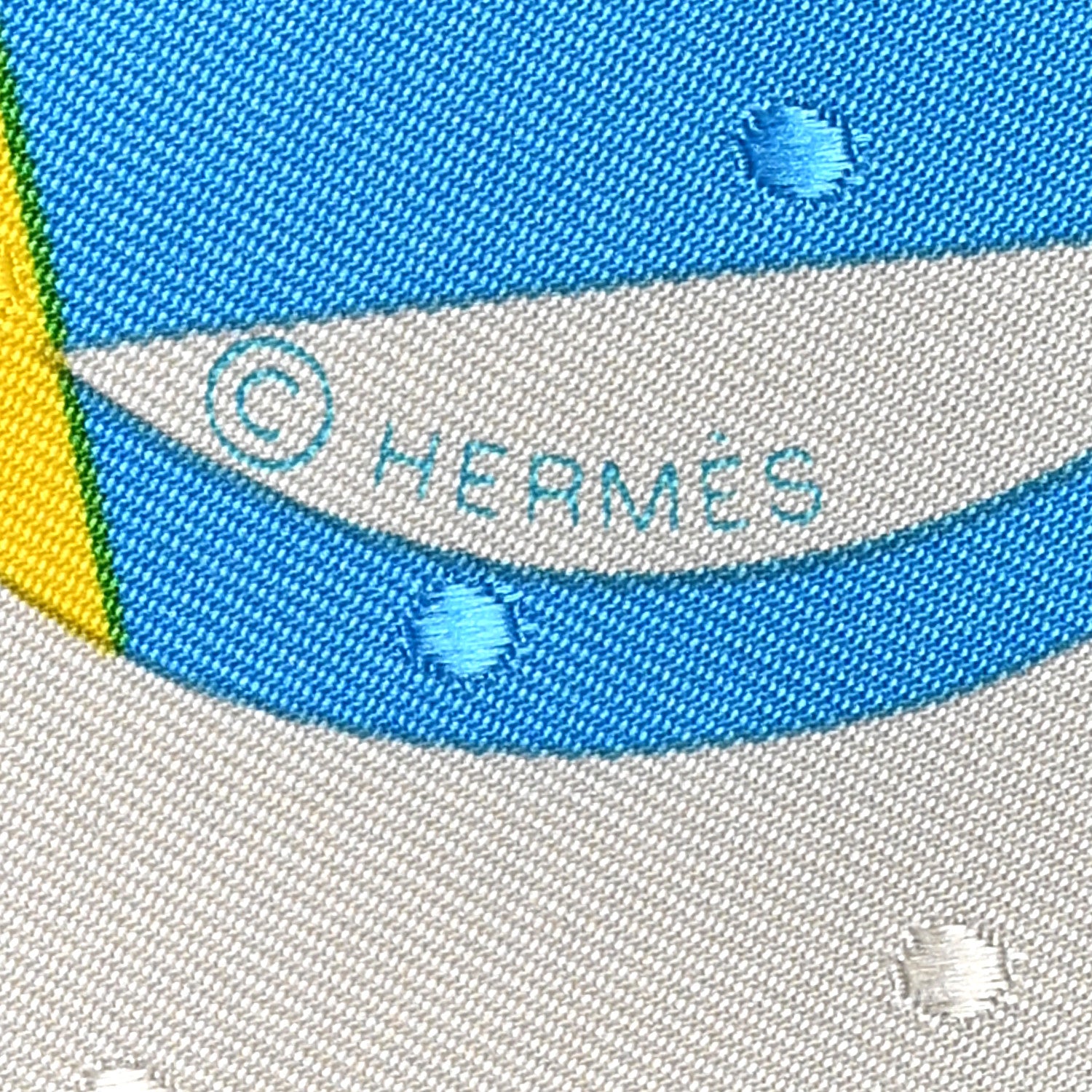 Hermes Silk Bouclerie Moderne Plumetis Scarf 70 Craie Bleu Rouge Rose 4 of 5