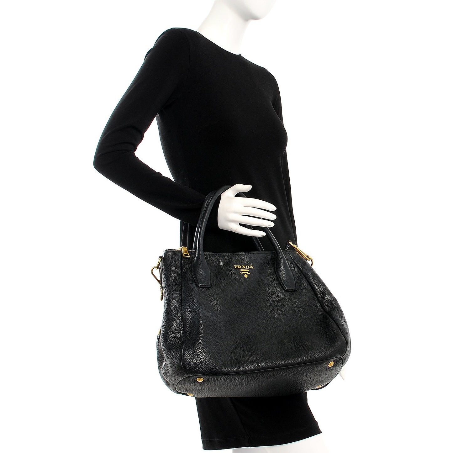 Vitello Daino Tote Nero Black
