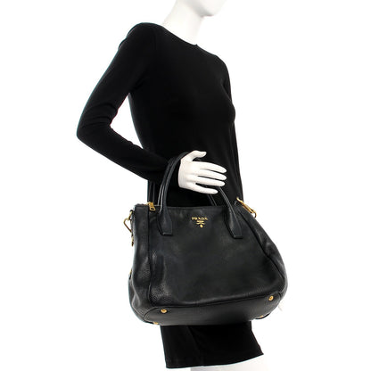 Prada Vitello Daino Tote Nero Black 3 of 8