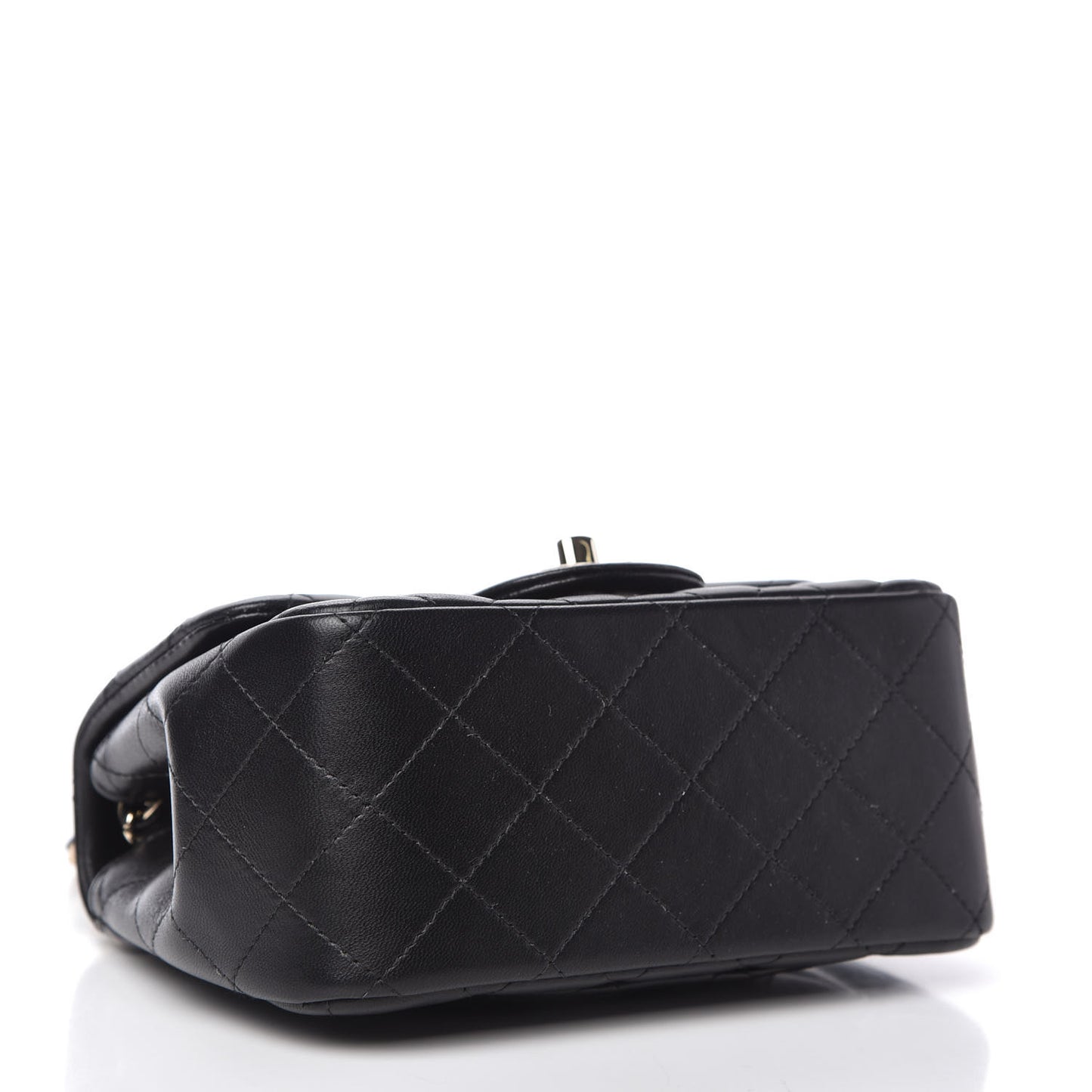 Lambskin Quilted Mini Square Flap Black