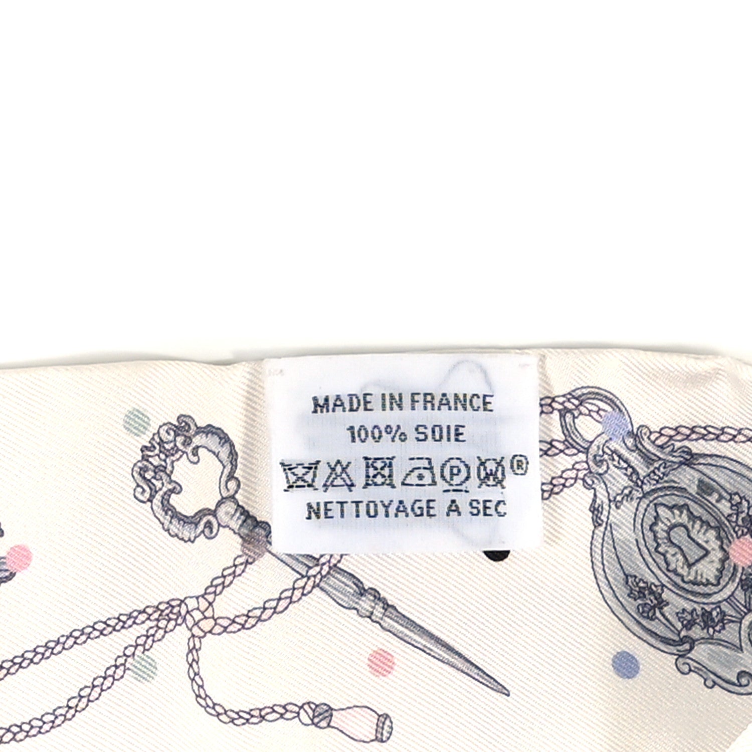 Hermes Silk Les Cles A Pois Twilly White Gris Acier 3 of 4