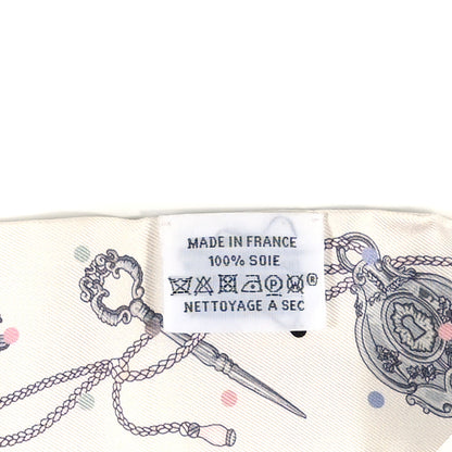 Hermes Silk Les Cles A Pois Twilly White Gris Acier 3 of 4