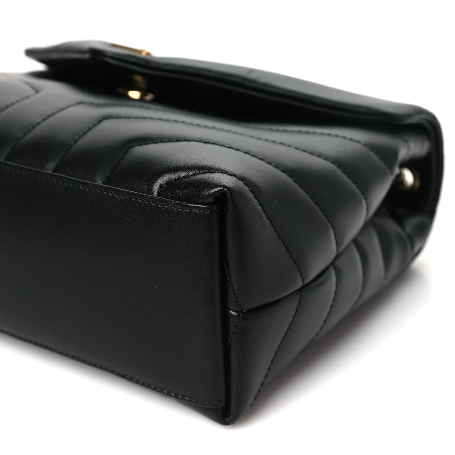 Saint Laurent Calfskin Y Quilted Monogram Small Loulou Chain Satchel Black 10 of 11