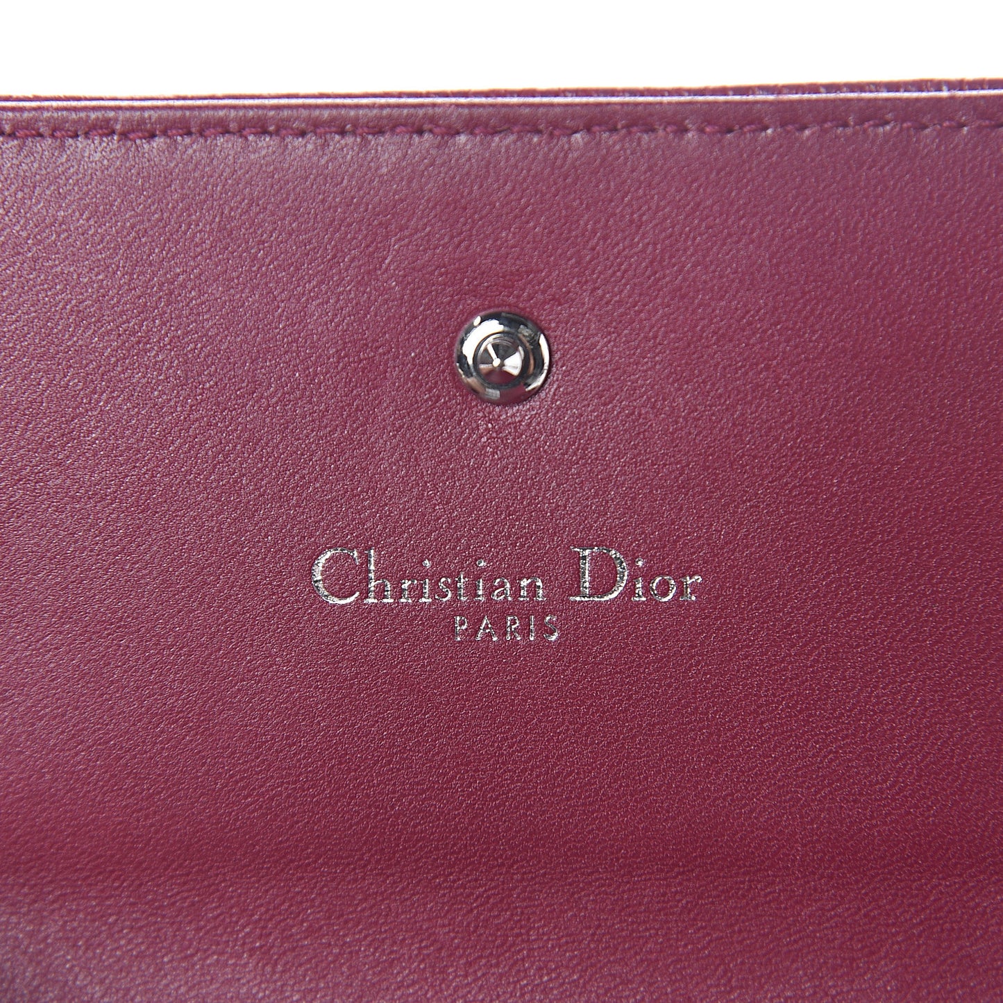 Grained Calfskin Cannage Diorama Elancee Wallet Burgundy