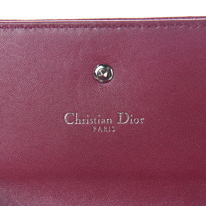 Christian Dior Grained Calfskin Cannage Diorama Elancee Wallet Burgundy 5 of 5