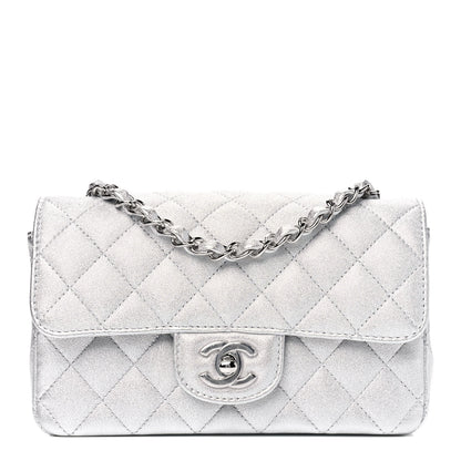 Chanel Metallic Lambskin Quilted Mini Rectangular Flap Silver 1 of 4