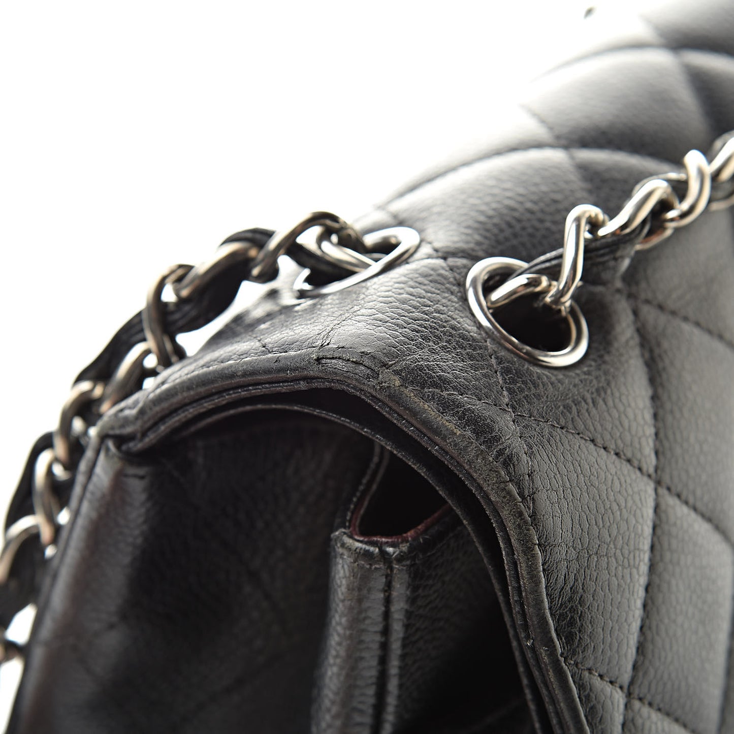 Caviar Quilted Jumbo Double Flap Black