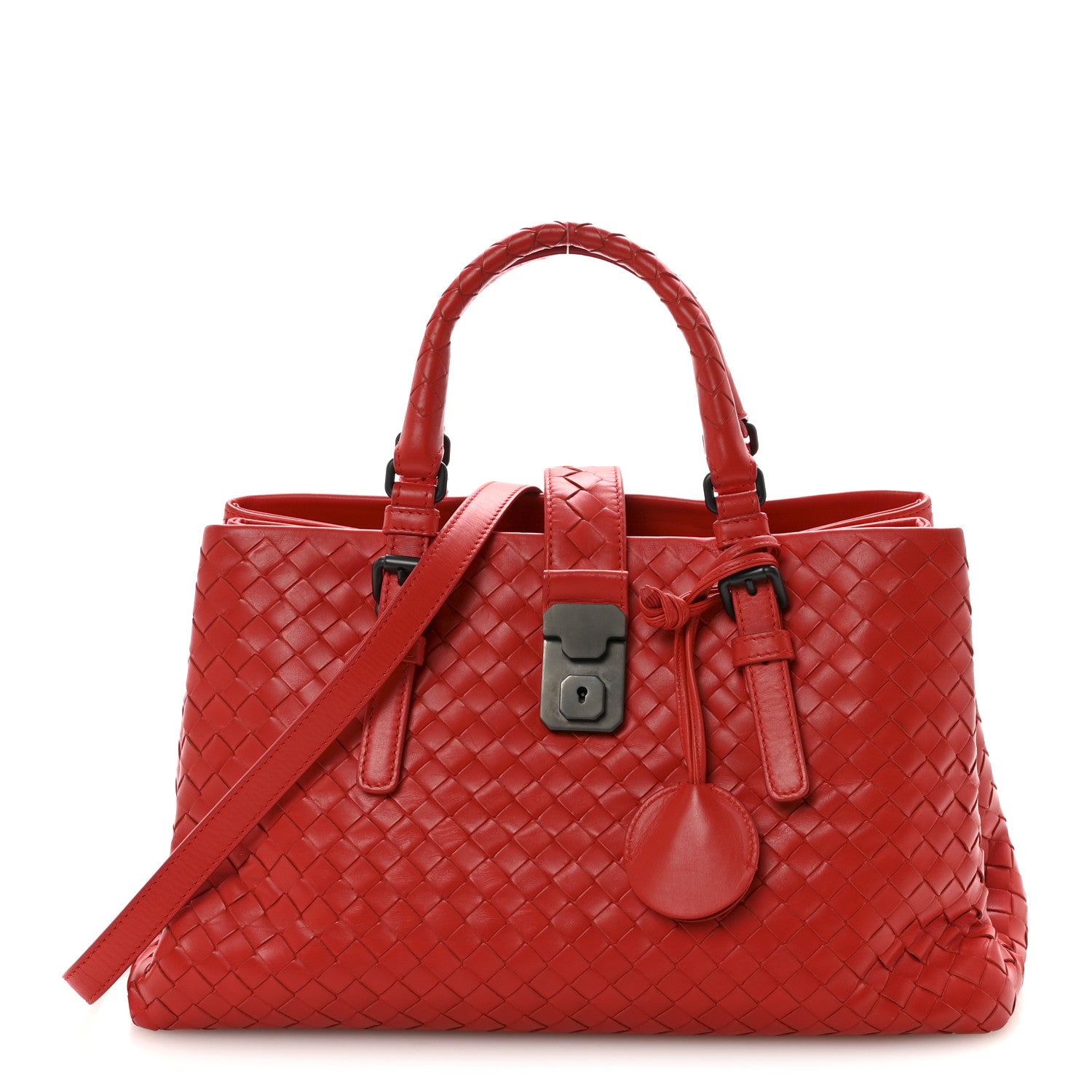Bottega Veneta Nappa Intrecciato Small Roma Tote Red 1 of 9