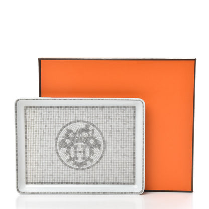 Hermes Porcelain Mosaique Au 24 Sushi Plate Platine 6 of 6