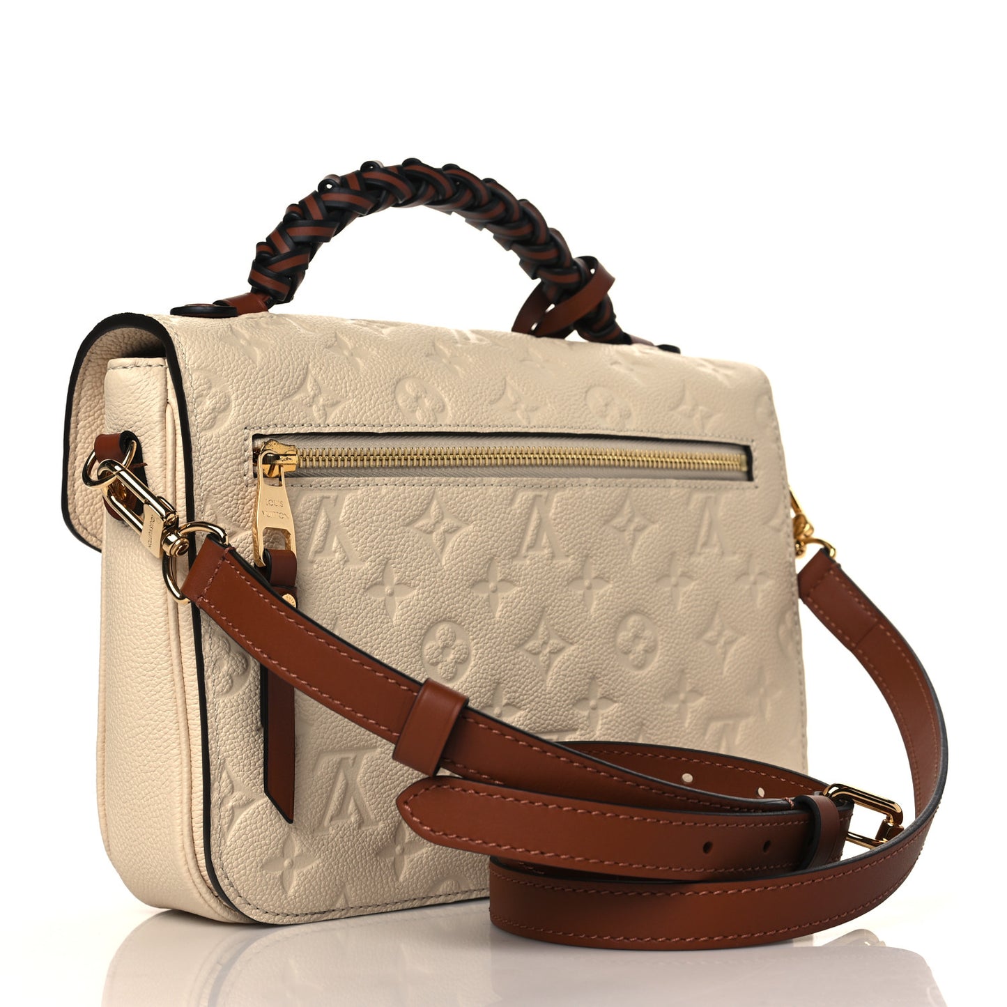 Empreinte Braided Pochette Metis Creme Beige Caramel