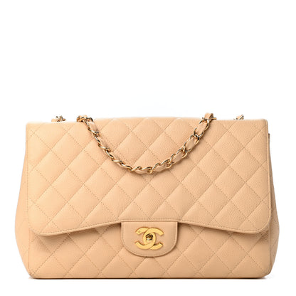 Chanel Caviar Quilted Jumbo Single Flap Beige Clair 1 of 5