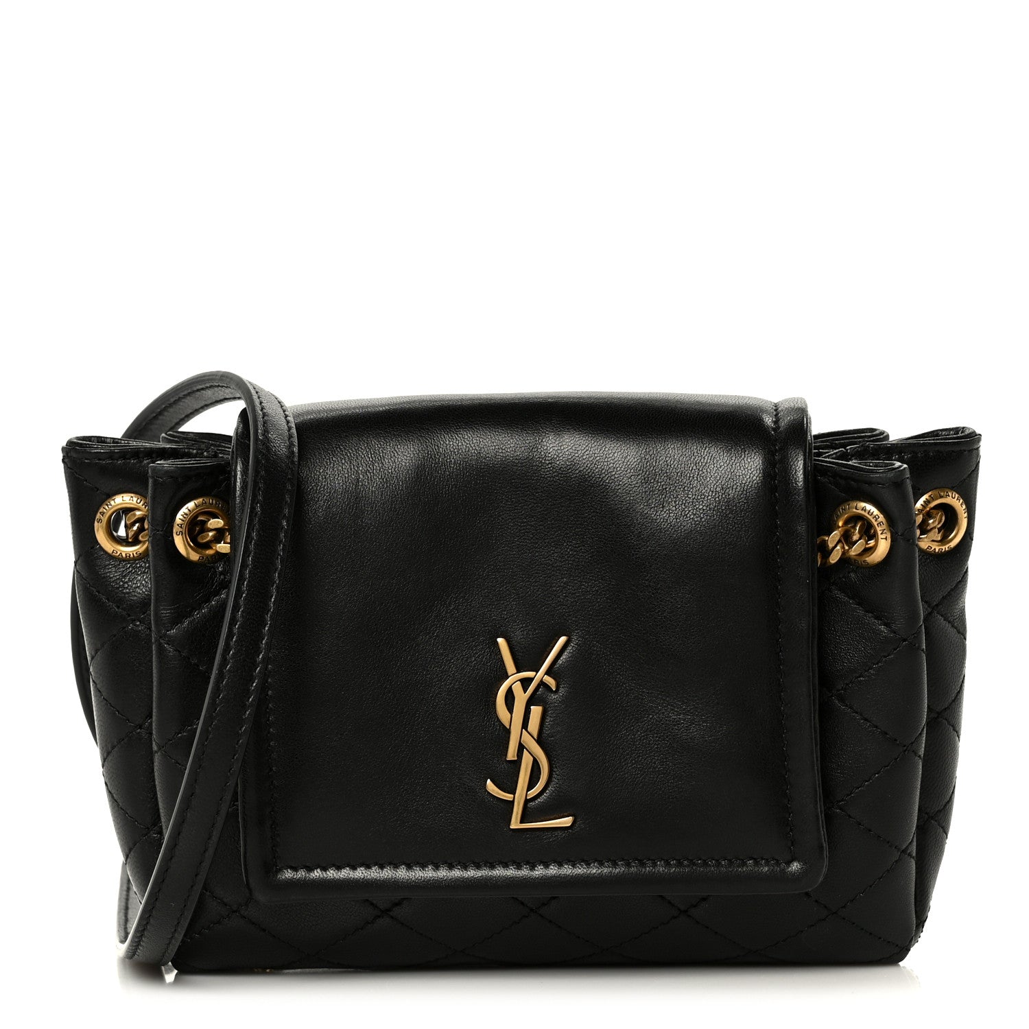 Saint Laurent Lambskin Quilted Monogram Mini Nolita Black 1 of 11