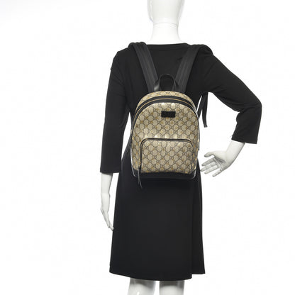 Gucci GG Supreme Monogram Bees Print Small Day Backpack Beige Oro Black 2 of 10