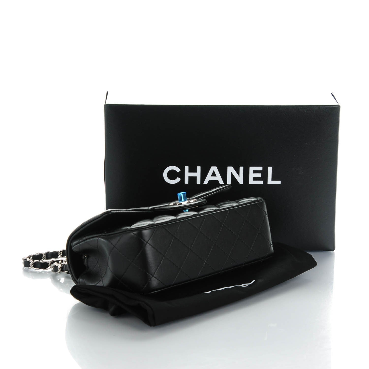Chanel Lambskin Quilted Mini Rectangular Flap Black 4 of 8