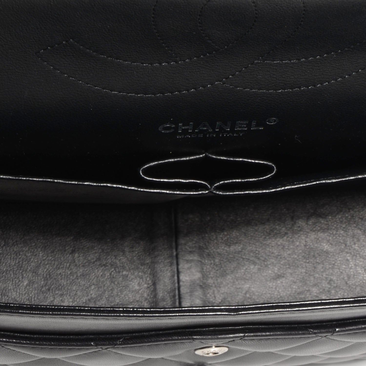 Chanel Lambskin Quilted Jumbo Double Flap So Black 8 of 9