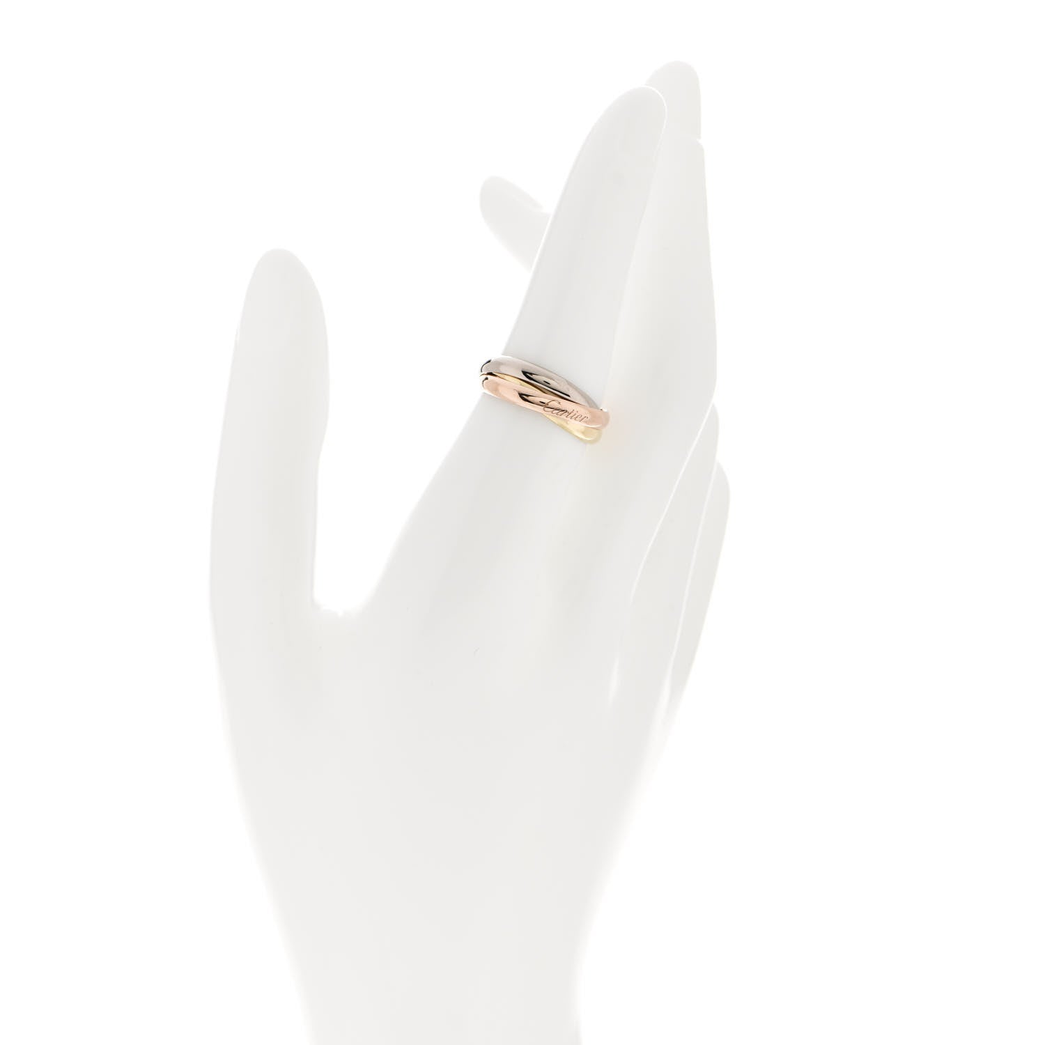 Cartier 18K Pink Yellow White Gold Small Trinity Ring 53 6.5 2 of 6