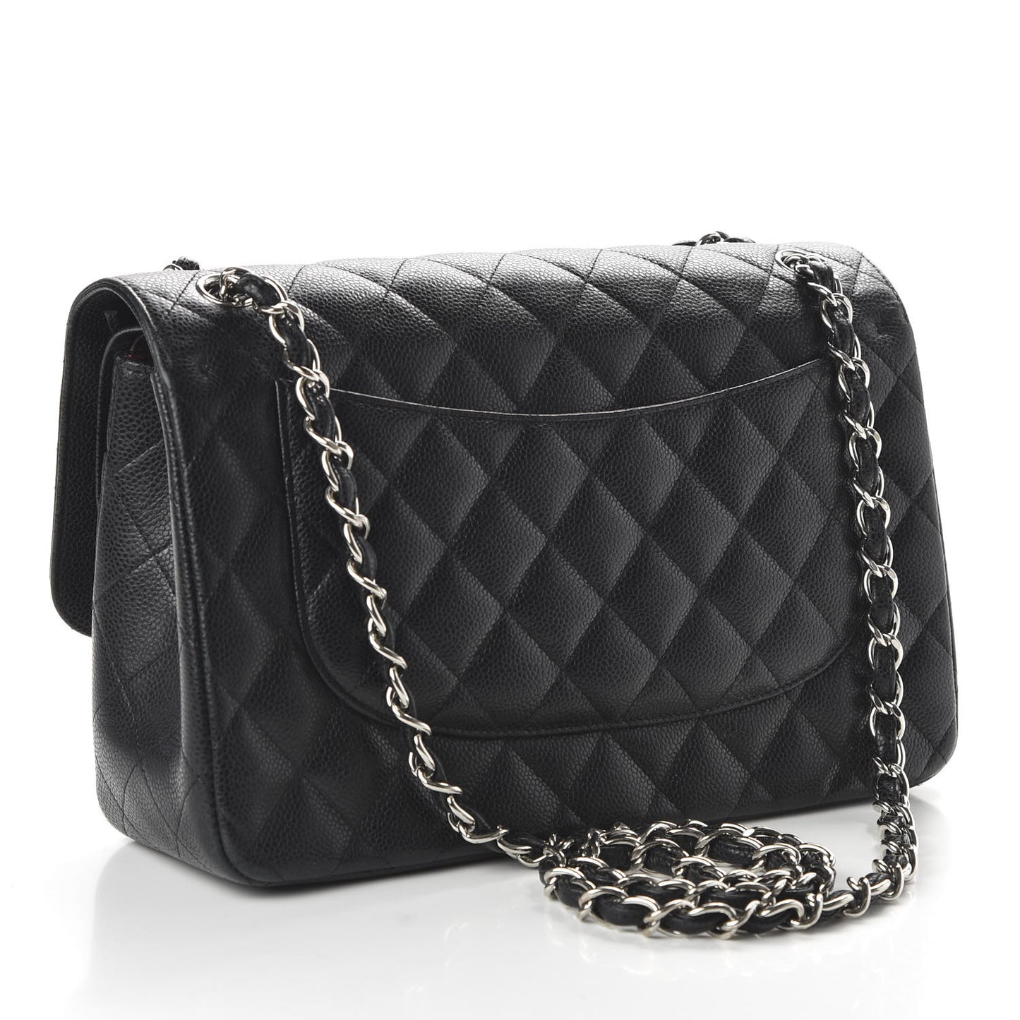 Caviar Quilted Jumbo Double Flap Black