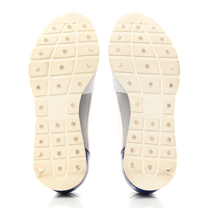Balenciaga Mesh Calfskin Neoprene Patent Womens Race Runner Sneakers 37 White Multicolor 5 of 7