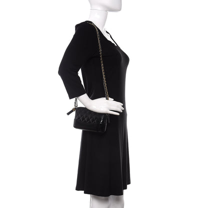 Chanel Patent Goatskin Quilted Small Gabrielle Clutch With Chain Black 2 of 9
