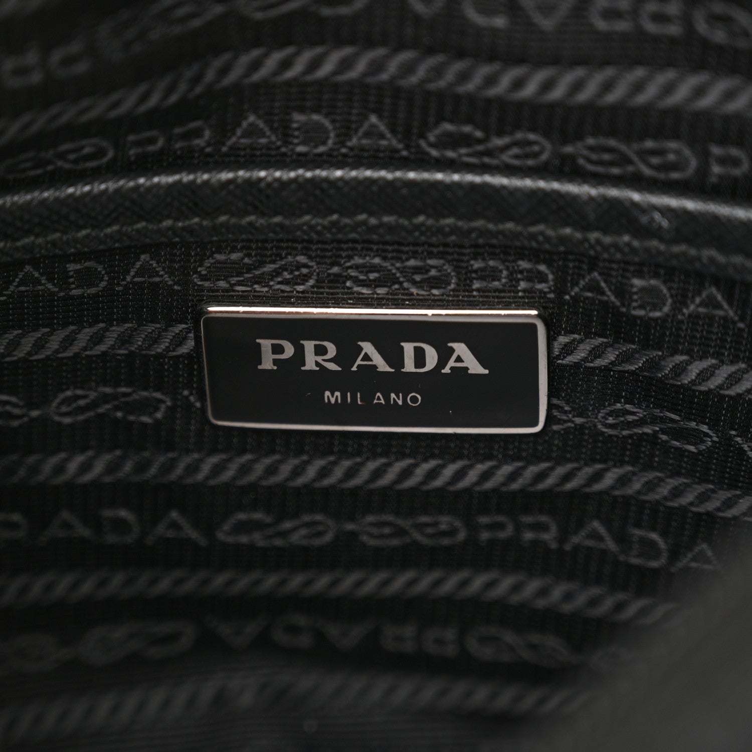 Prada Nylon New Vela Studded Messenger Black White Black White 6 of 15