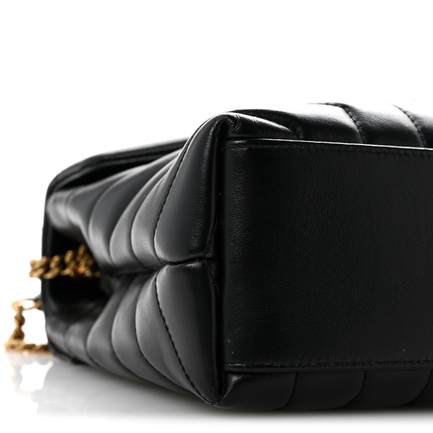 Saint Laurent Calfskin Y Quilted Monogram Small Loulou Chain Satchel Black 9 of 14