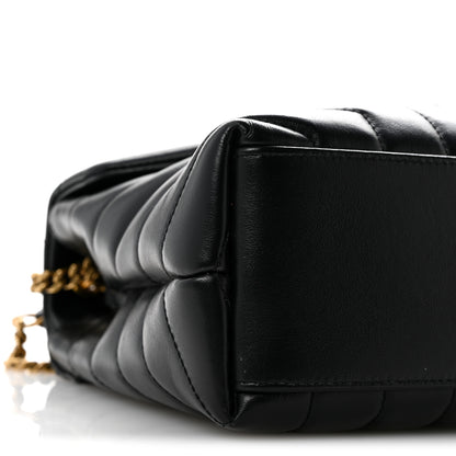 Saint Laurent Calfskin Y Quilted Monogram Small Loulou Chain Satchel Black 9 of 14