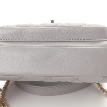 Chanel Calfskin Quilted Top Handle Flap Light Grey 11 of 12