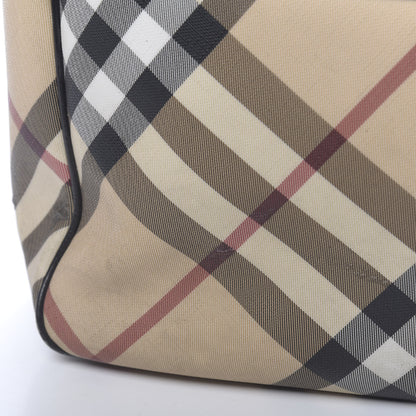 Burberry Patent Trim Nova Check Tote Black 19 of 28