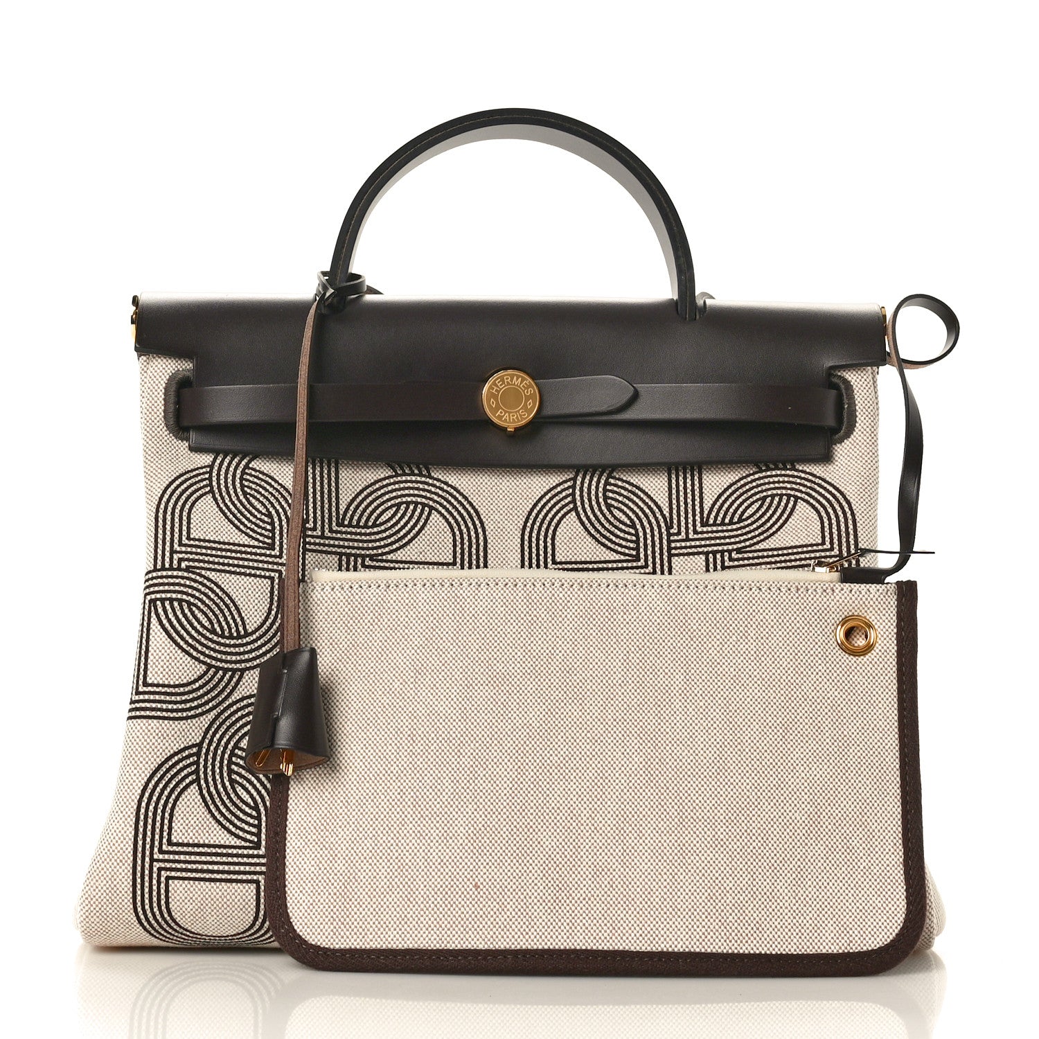 Hermes H Plume Canvas Vache Hunter Circuit 24 Herbag Zip Retourne 31 Ebene Ecru 3 of 11
