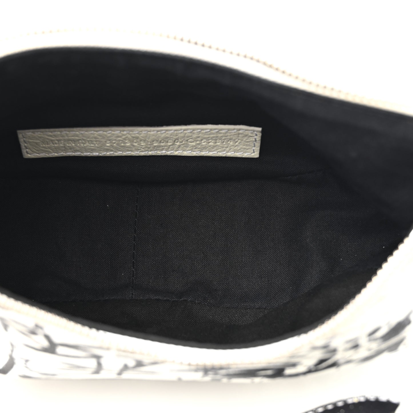 Agneau Arena Graffiti Le Cagole Shoulder Bag XS White Black
