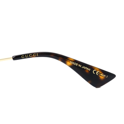 Gucci Metal Round Frame Sunglasses GG0061S Green Red 5 of 8