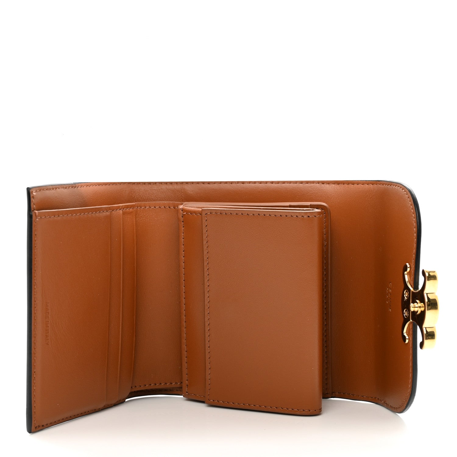 Celine Triomphe Canvas Small Triomphe Wallet Tan 6 of 8